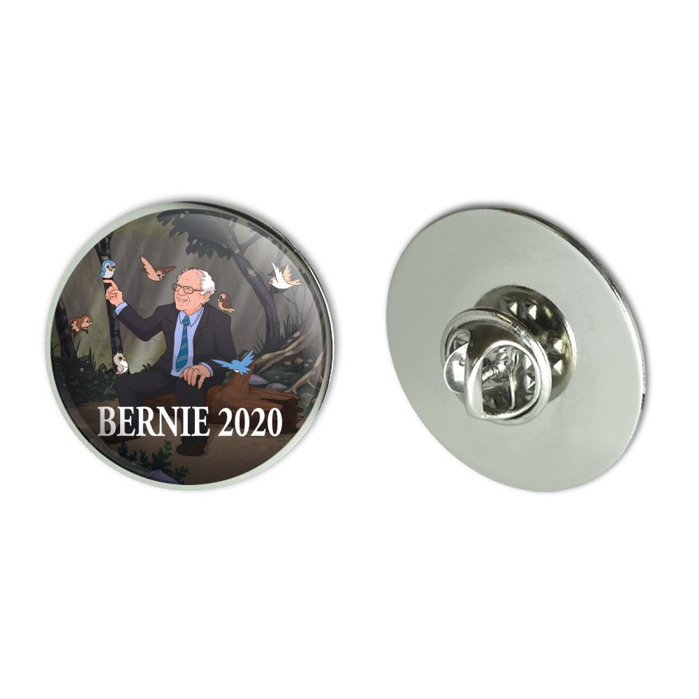 Bernie Sanders 2020 with Birds In A Forest Retro Cartoon Metal 1.1