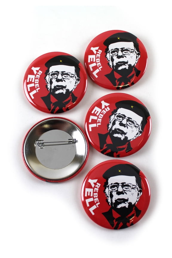 Bernie Sanders' Rebel Yell Che Guevara Campaign Political Pinback Buttons - 2.25 Inch Round - 5 Pack