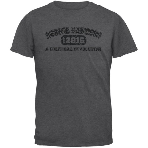 Bernie Sanders Revolution University 2020 Dark Heather Adult T-Shirt - Small