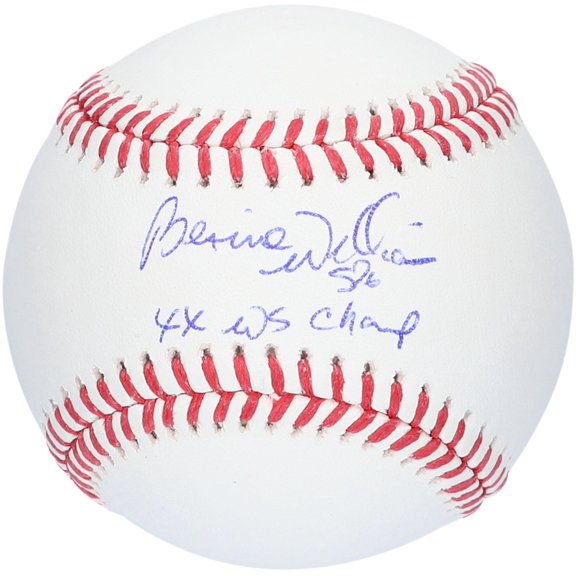 Bernie Williams New York Yankees Autographed Baseball with "4X WS Champ" Inscription - Fanatics Authentic Certified