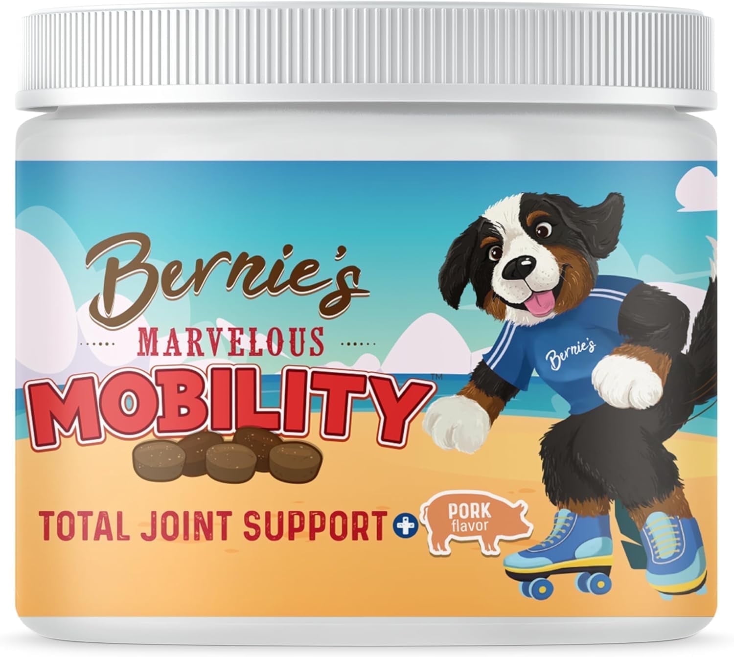 Bernie's Marvelous Mobility - Daily Dog Hip and Joint Supplement - Maintains Overall Well Being & Promotes a Healthy Immune System (90 Count)