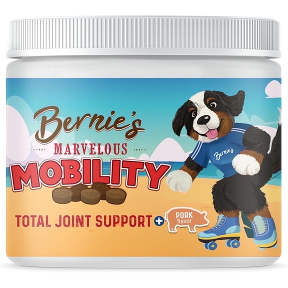 Bernie's Marvelous Mobility - Daily Dog Hip and Joint Supplement - Maintains Overall Well Being & Promotes a Healthy Immune System (90 Count)