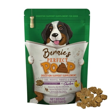 Bernie’s Perfect Poop Digestive Supplement for Dogs, 4.2 oz Chicken, 4-in-1 Formula with Prebiotics, Probiotics, Fiber & Enzymes