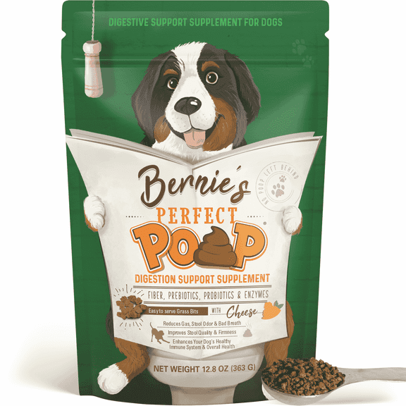 Bernie's Perfect Poop 4-in-1 Digestive Supplement for Adult Dogs, Cheddar, 12.8 oz