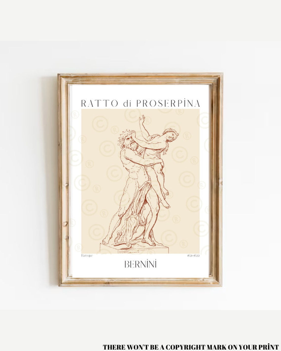 Bernini Pluto & Proserpina Statue Replica - 14" Cold Cast Marble Museum Sculpture