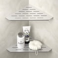 thumbnail image 1 of Bernkot Corner Shower Shelf 10" Brushed 304 Stainless Steel  Grouted Shelf Floating Corner Sheves Slot Design Recessed Bathroom Shelf for Tiled Wall 2 Pack, 1 of 6