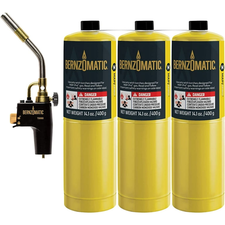 Bernzomatic Map Pro Gas Cylinder 3-Pack, Max Performance Torch