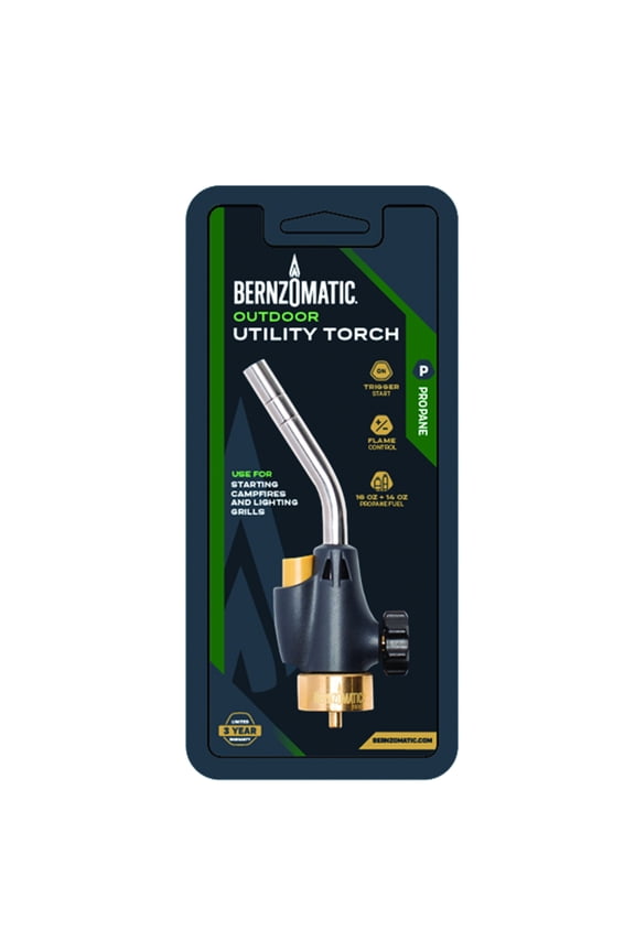 FireStarter Utility Torch with Trigger-Start Ignition and Webbed Flame