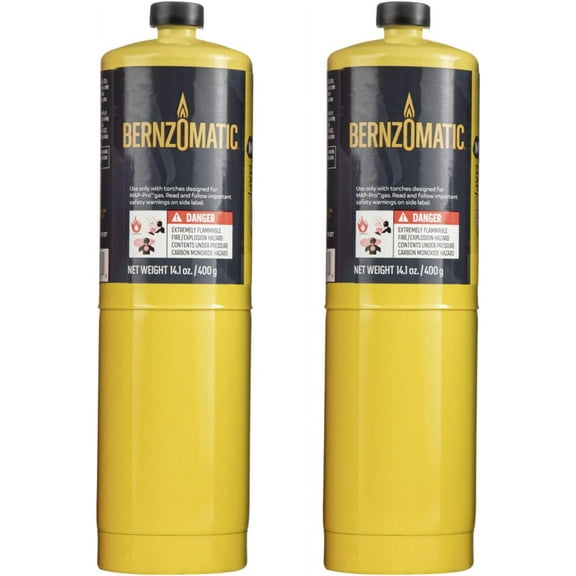 Bernzomatic Propane Tank Map Gas Propane Bottle Prefilled & Ready to Use MAP-Pro Gas Torch Style Cylinder Refillable Propane Cylinder 14.1 oz - 2PK