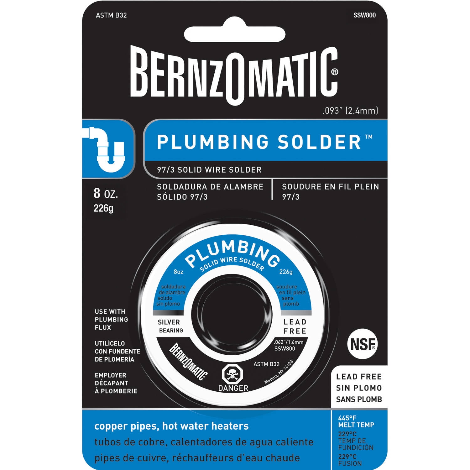 Bernzomatic SSW800 oz Lead-Free Copper Pipe Solder