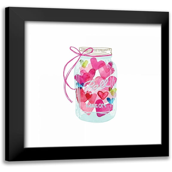 Berrenson, Sara 12x12 Black Modern Framed Museum Art Print Titled - I Heart You II