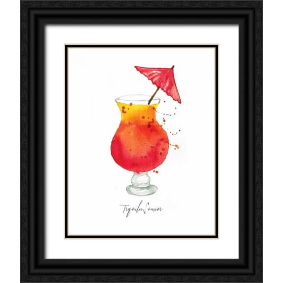 Berrenson, Sara 12x14 Black Ornate Wood Framed with Double Matting Museum Art Print Titled - Tequila Sunrise
