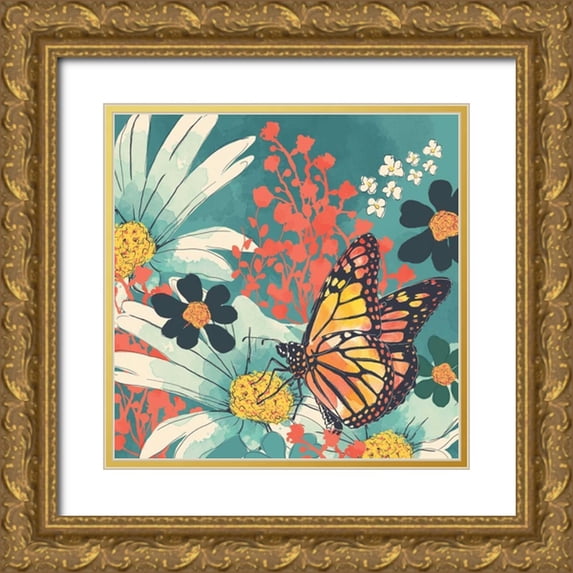 Berrenson, Sara 15x15 Gold Ornate Wood Framed with Double Matting Museum Art Print Titled - Monarch II