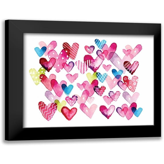 Berrenson, Sara 18x15 Black Modern Framed Museum Art Print Titled - I Heart You Hearts
