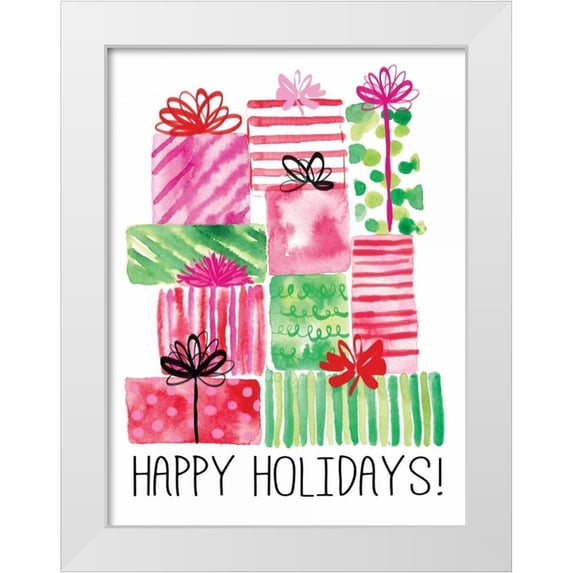 Berrenson, Sara 19x24 White Modern Wood Framed Museum Art Print Titled - Watercolor Presents