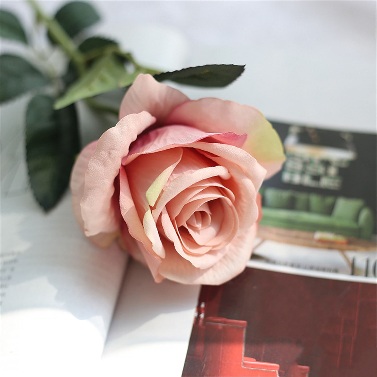 Berries Artificial Flowers Artificial Stemless Rose Flower Heads Floor