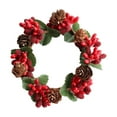 thumbnail image 1 of Berries Beaded Wreath Candlering Candle Ring Ornament for Decorating Dinning Wedding Christmas Table Arrangement, 1 of 6