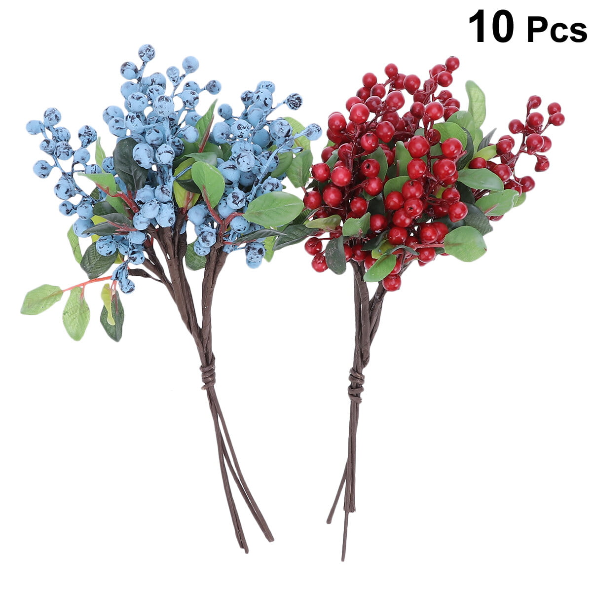 Visland 6PCS Artificial Red Berry Stems,16 Inch Long Red Berries