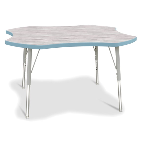 Four Leaf Activity Table - E-height - Driftwood Gray/Coastal Blue/Gray