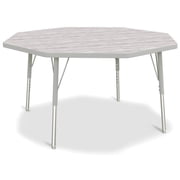 Octagon Activity Table - 48" X 48", Mobile - Driftwood Gray/Gray/Gray
