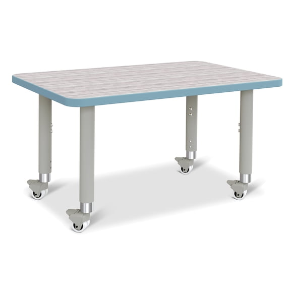 Rectangle Activity Table - 24" X 36", Mobile - Driftwood Gray/Coastal Blue/Gray