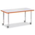 thumbnail image 1 of Berries 6403JCM114 Rectangle Mobile Activity Table, 24" x 48", Gray/Orange/Gray, 1 of 2