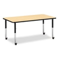 thumbnail image 1 of Rectangle Activity Table - 30" X 60", Mobile - Maple/Black/Black, 1 of 2