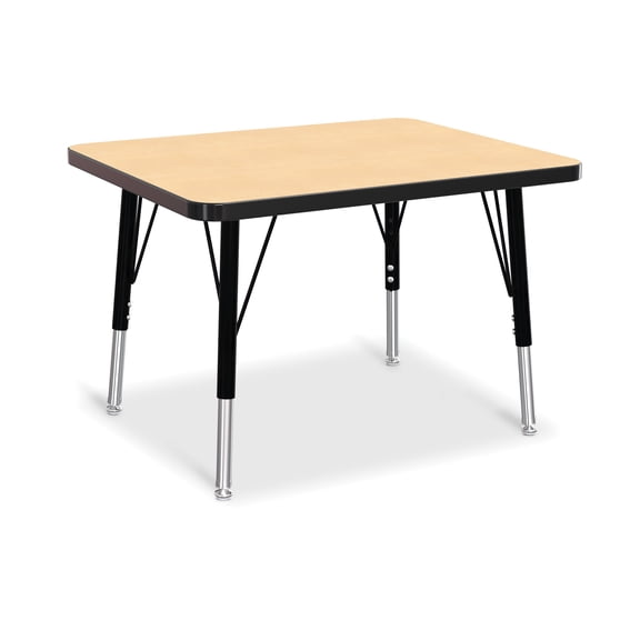 Berries Rectangle Student Desk - 24" X 30", E-height - Maple/Black/Black