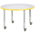 thumbnail image 1 of Round Activity Table - 36" Diameter, Mobile - Freckled Gray/Yellow/Gray, 1 of 7