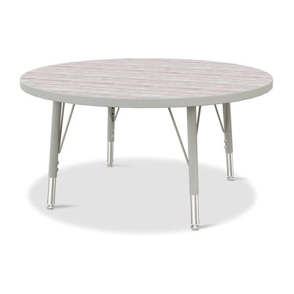 Round Activity Table - 36" Diameter, E-height - Driftwood Gray/Gray/Gray