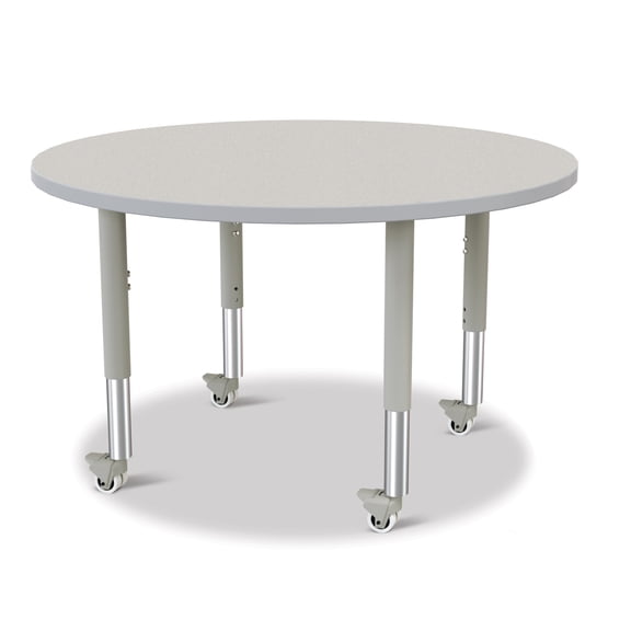 Round Activity Table - 42" Diameter, Mobile - Freckled Gray/Gray/Gray