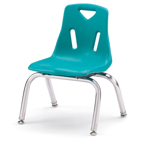 Stacking Chair with Chrome-Plated Legs - 10" Ht - Teal