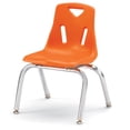 thumbnail image 1 of Stacking Chair with Chrome-Plated Legs - 12" Ht - Orange, 1 of 7