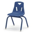 thumbnail image 1 of Stacking Chair with Powder-Coated Legs - 14" Ht - Blue, 1 of 7