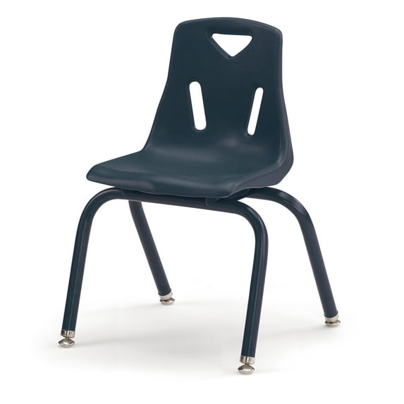 Stacking Chair with Powder-Coated Legs - 14" Ht - Navy