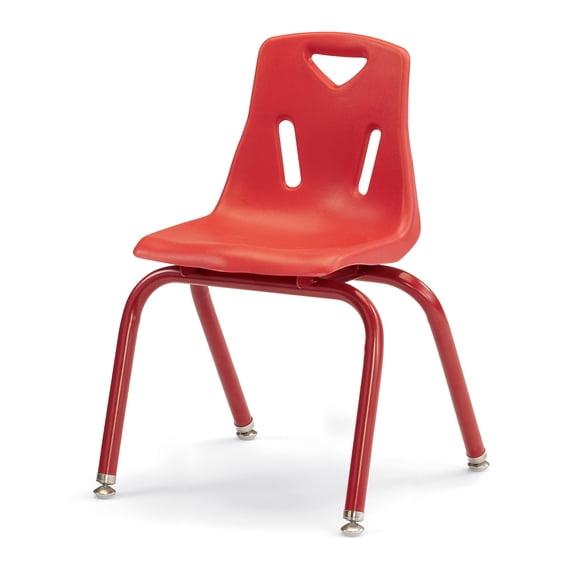 Stacking Chair with Powder-Coated Legs - 14" Ht - Red