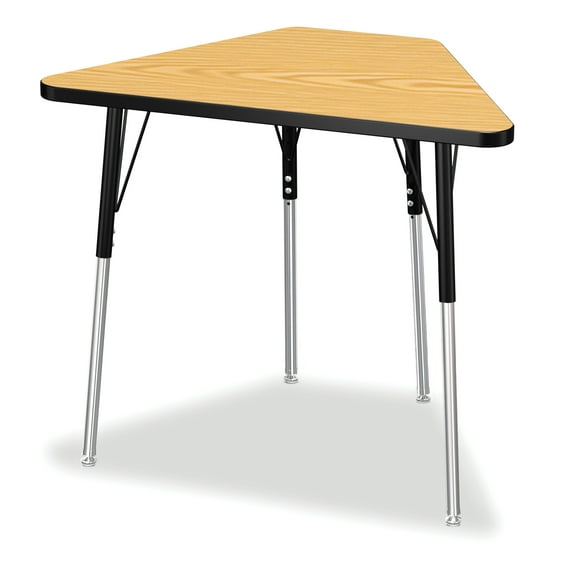 Tall Trapezoid Desk - Oak/Black/Black