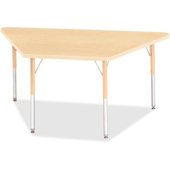 Trapezoid Activity Tables - 30" X 60", A-height - Maple/Maple/Camel