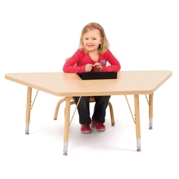 Trapezoid Activity Tables - 30" X 60", E-height - Maple/Maple/Camel