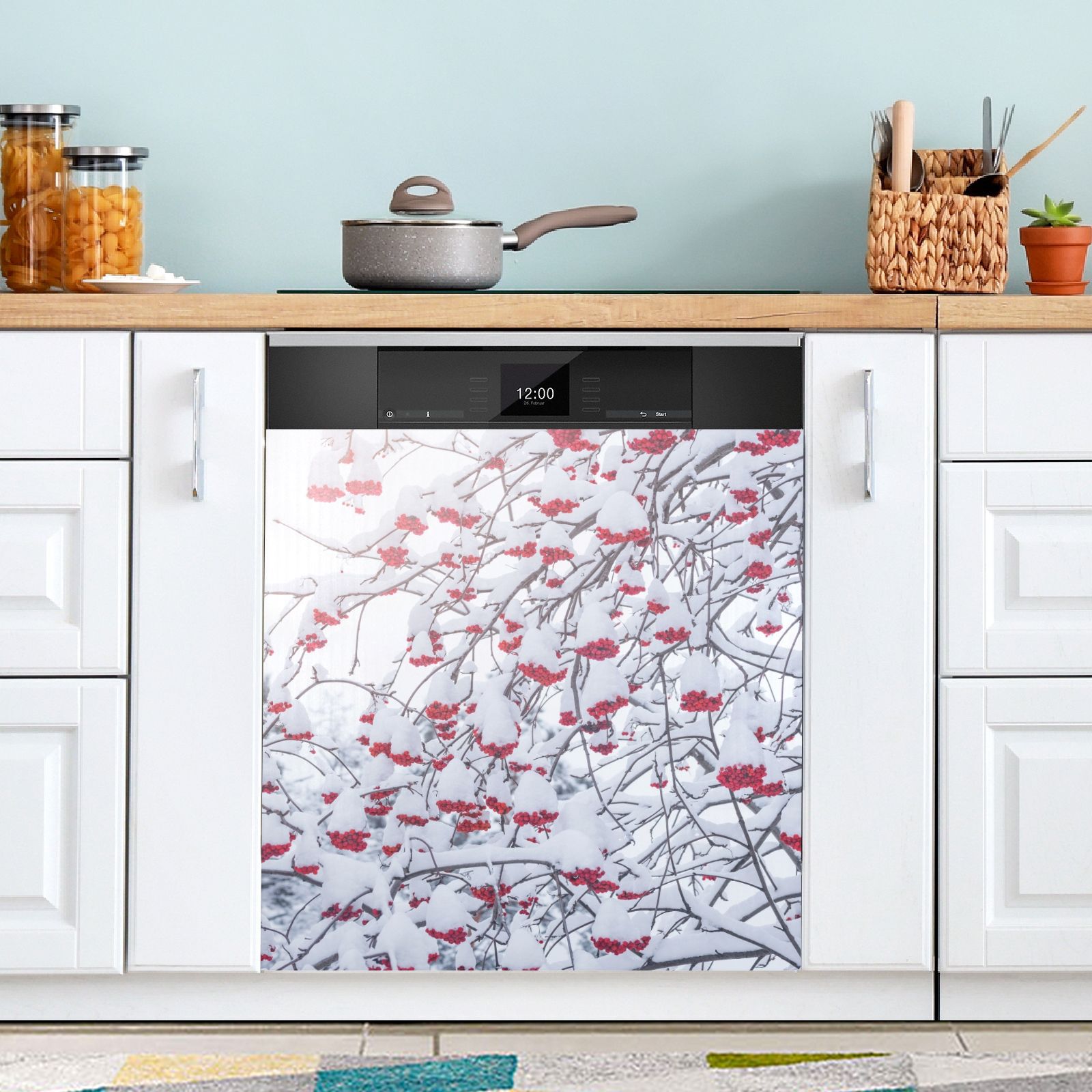 Berries Trees with Snow Dishwasher Cover Dishwasher