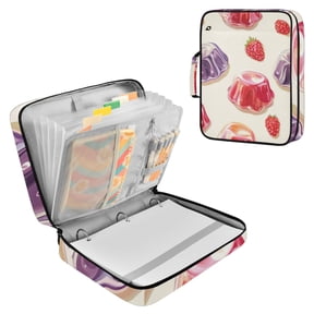 Berries and Colorful Jelly Accordion File Organizer Expanding File Folder 3-Ring Binder Bag 500 Sheets A4 Size