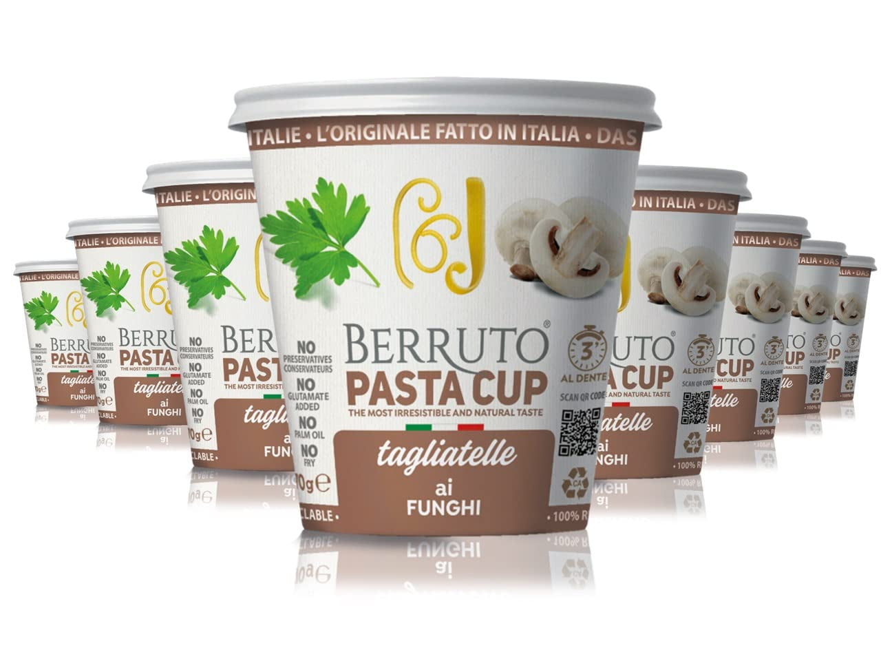 Berruto Individual Pasta Cup 2.4 oz, KKS1 Creamy Mushroom Sauce ...