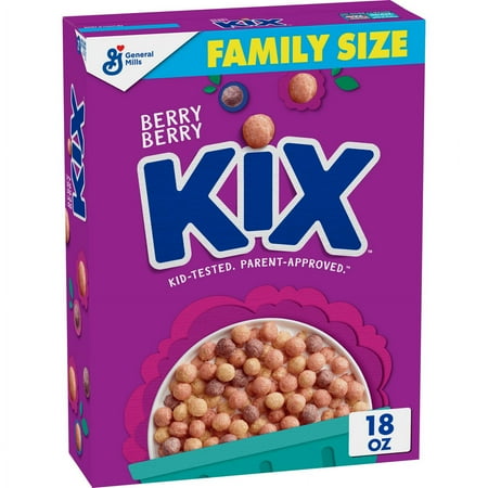 Berry Berry Kix Whole Grain Breakfast Cereal, Crispy Corn Cereal, Family Size, 18 oz