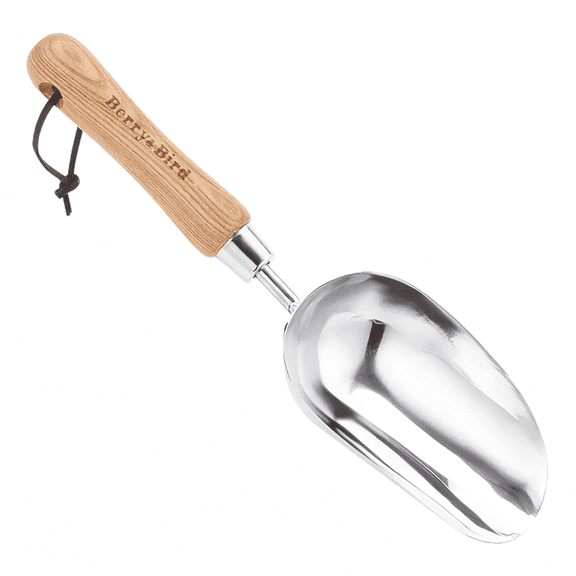 Berry&Bird Scoop Stainless Steel Blade Wooden Handle Shovel