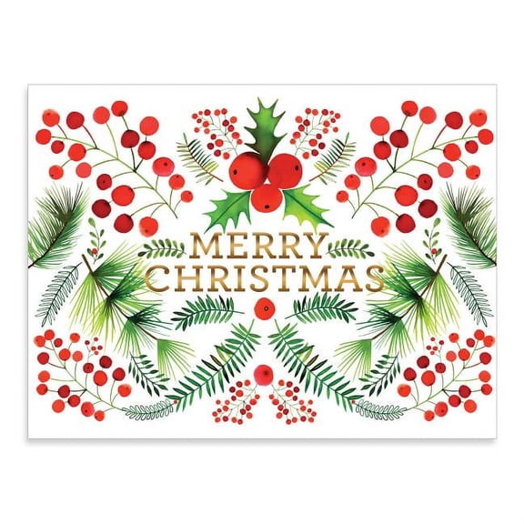 Berry Botanical Large Embellished Holiday Notecards