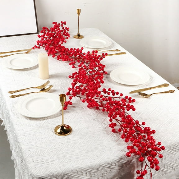 Berry Christmas Garland under $5! Cagogo Christmas Berry Vine Garland, Red Fruit Rattan for Tree Decor, Flexible Holiday Greenery, Christmas Home Decoration Rattan