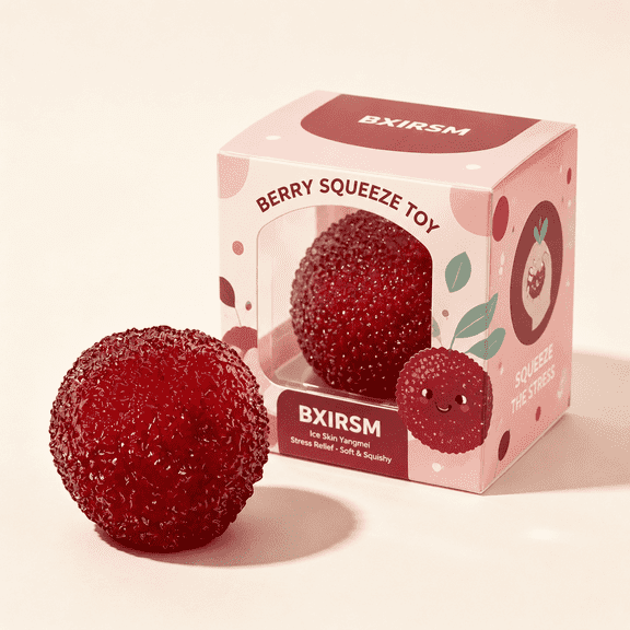 Berry Crunchy Squishy Slush Ball, Ice Texture Stress Relief Squeeze, Non-Sticky Slow Rising Hand Exerciser for Focus & Desk Display (Yangmei)
