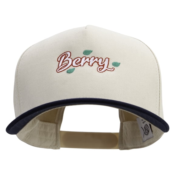 Berry Embroidered Premium Pro Style 5 Panels Cap - Navy Stone OSFM