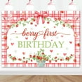 thumbnail image 1 of Berry First Birthday Backdrop Our Berry Sweet is Turning One Baby Girls First Birthday Background Photography Props Strawberry 1st Birthday Decorations, 1 of 5