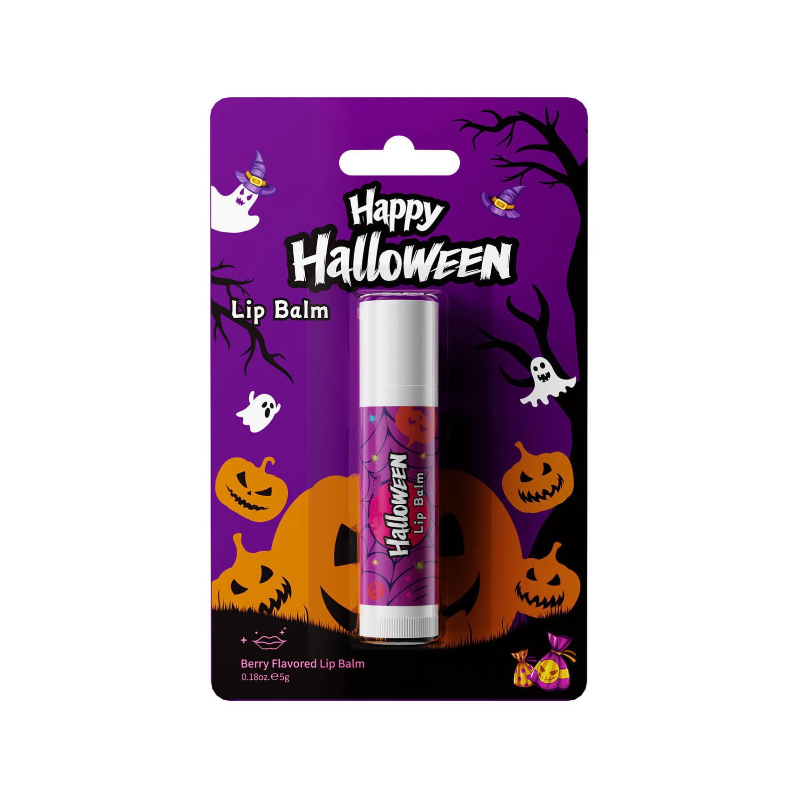 Berry Flavor Lip Balm , Long-Lasting Moisturizing Water-Lock Hydrating Lip Care, Lightweight Smooth Texture, Halloween Festive Holiday Lip Makeup Gift